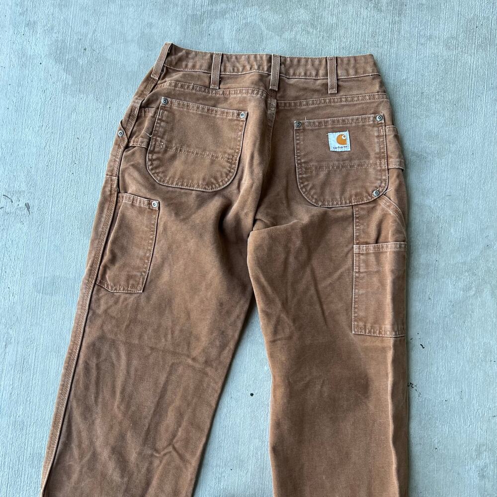 Carhartt brown WOMENS double knee work wear carpenter pants - Picture 5 of 7